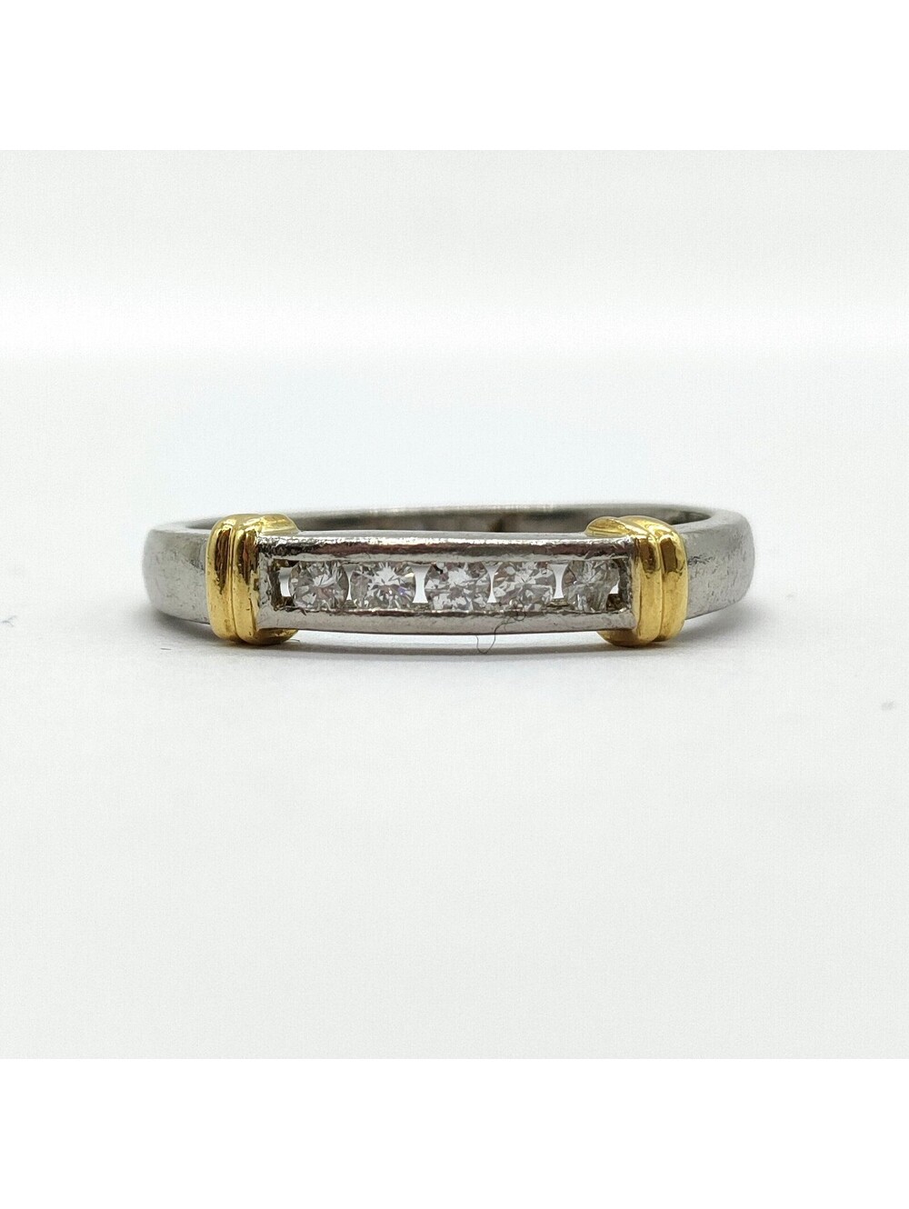 Jewelry Ring Natural Diamond 0.13ct Gold X Platinum 5451955